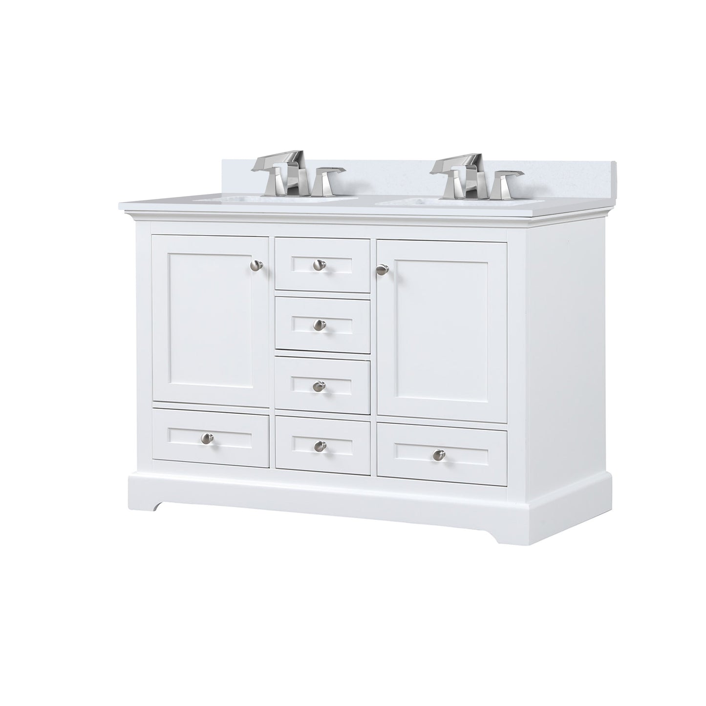 Dukes 48 in. W x 22 in. D White Double Bath Vanity
