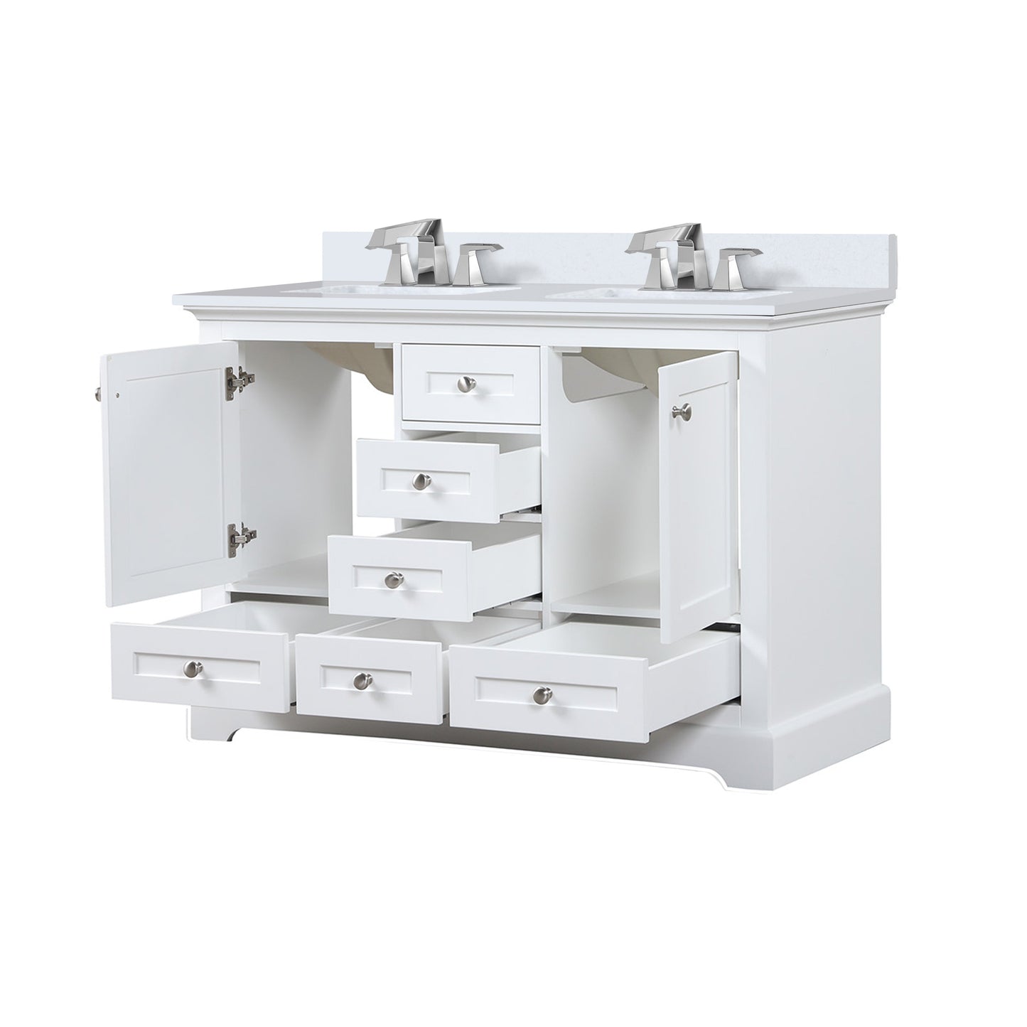 Dukes 48 in. W x 22 in. D White Double Bath Vanity