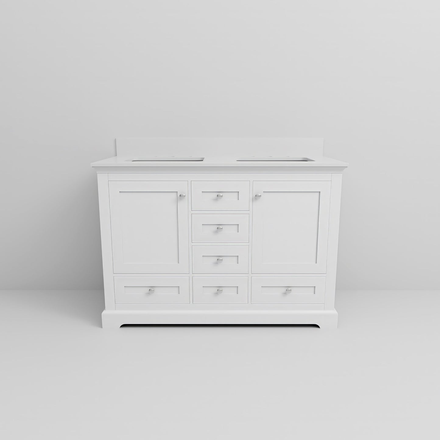 Dukes 48 in. W x 22 in. D White Double Bath Vanity