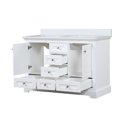 Dukes 48 in. W x 22 in. D White Double Bath Vanity