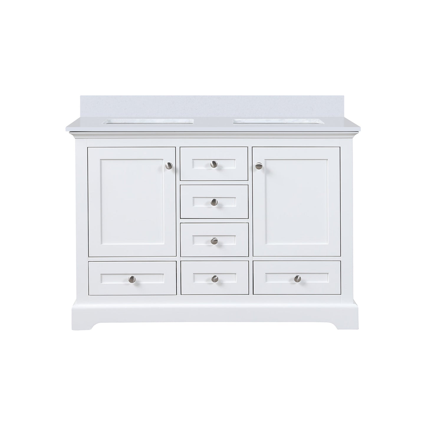 Dukes 48 in. W x 22 in. D White Double Bath Vanity
