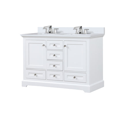 Dukes 48 in. W x 22 in. D White Double Bath Vanity