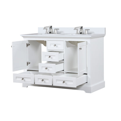 Dukes 48 in. W x 22 in. D White Double Bath Vanity