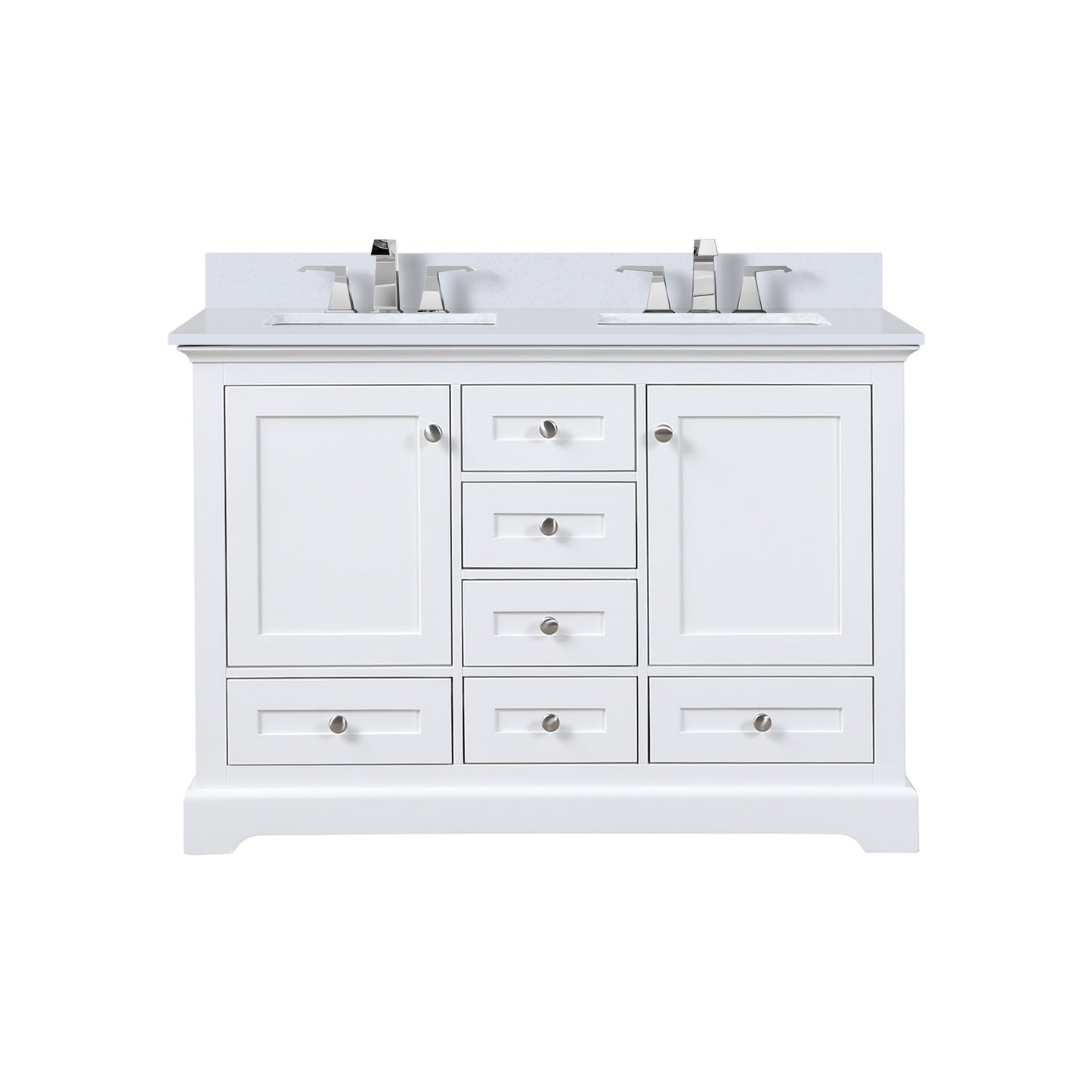Dukes 48 in. W x 22 in. D White Double Bath Vanity