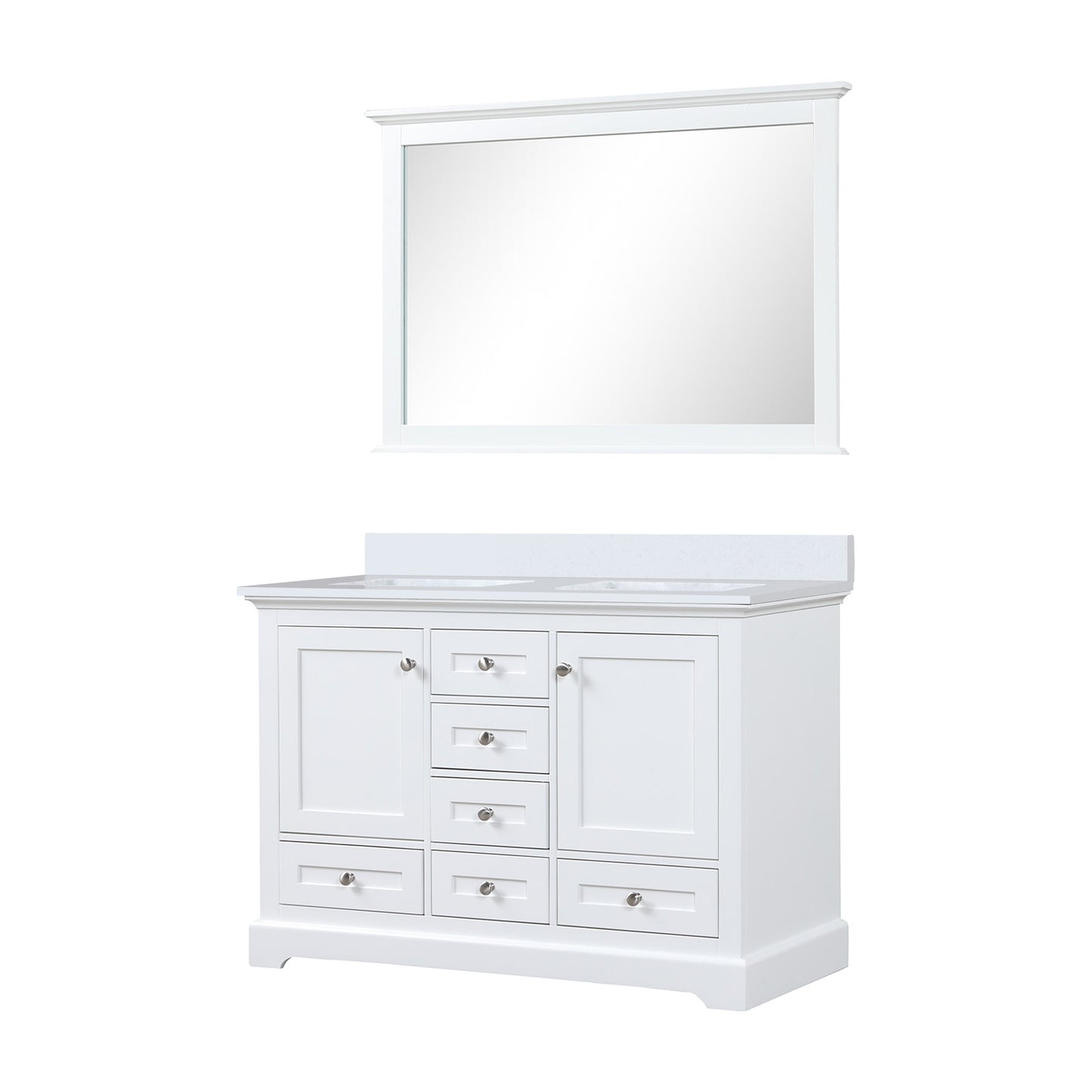 Dukes 48 in. W x 22 in. D White Double Bath Vanity