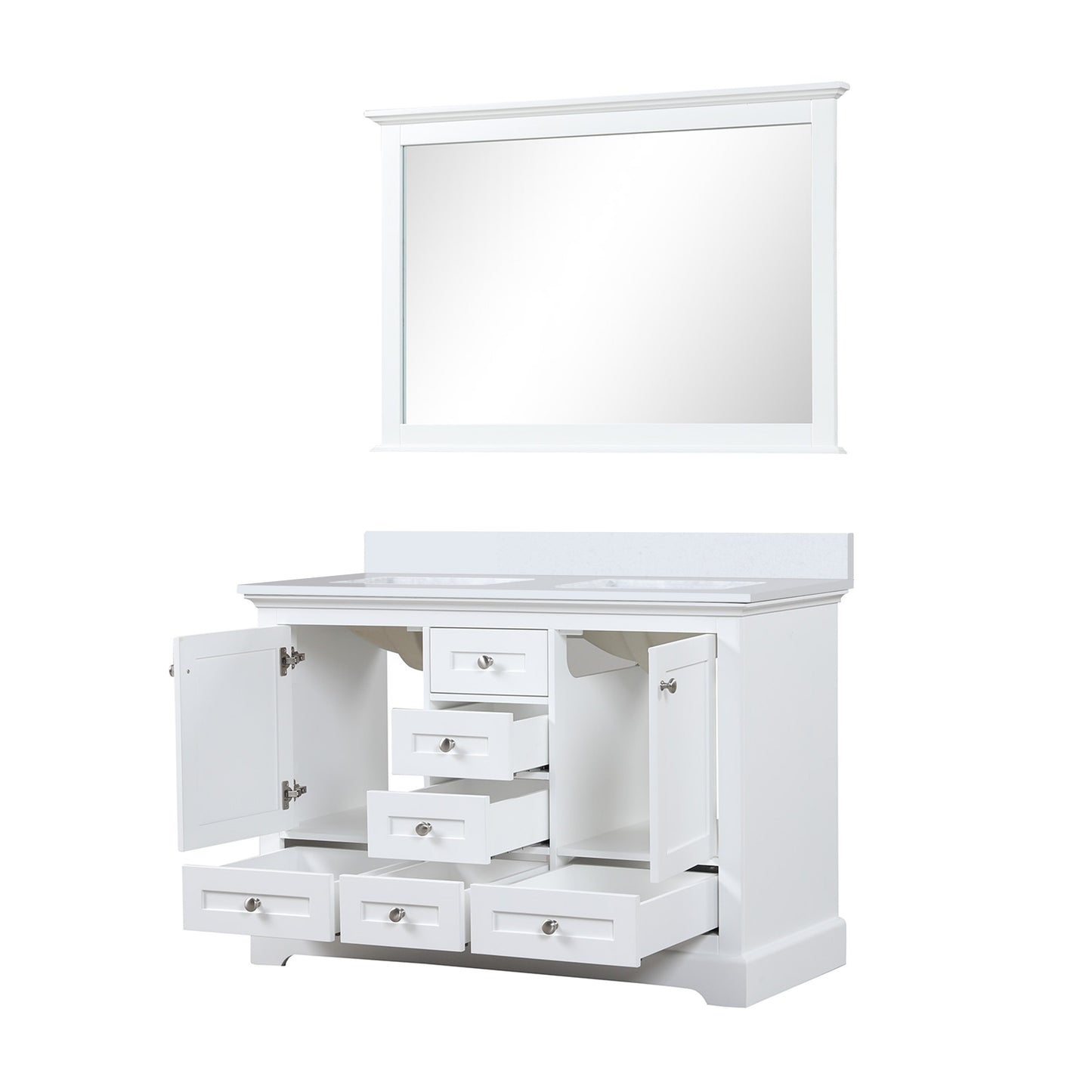 Dukes 48 in. W x 22 in. D White Double Bath Vanity