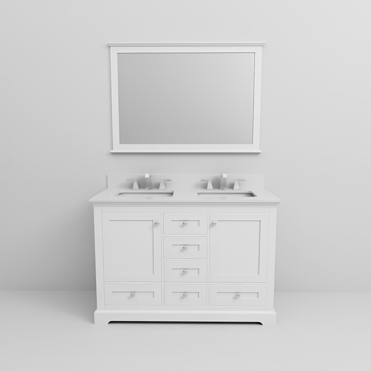 Dukes 48 in. W x 22 in. D White Double Bath Vanity