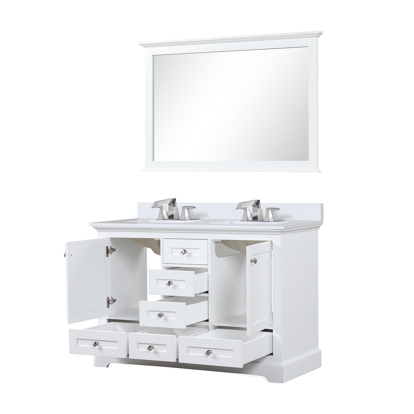 Dukes 48 in. W x 22 in. D White Double Bath Vanity