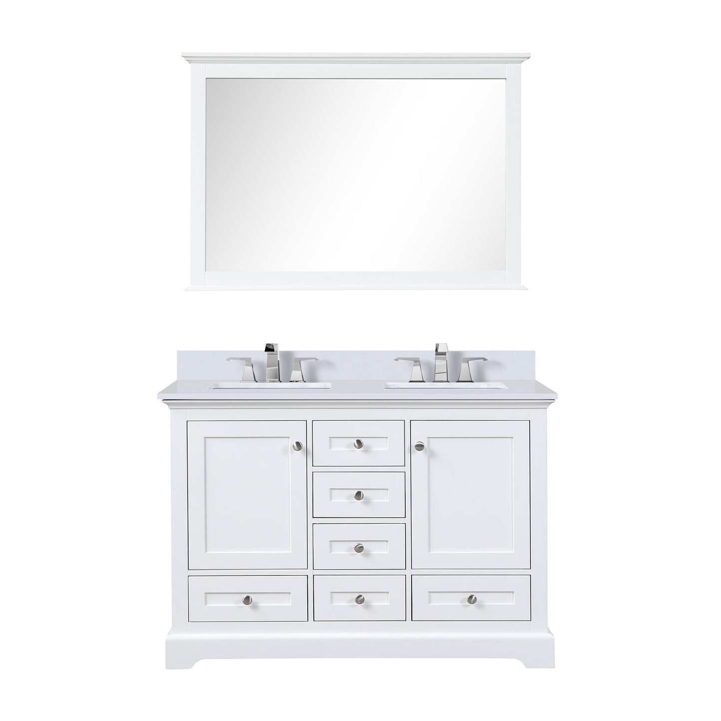 Dukes 48 in. W x 22 in. D White Double Bath Vanity