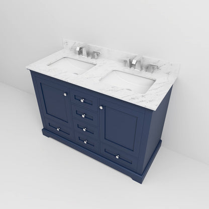 Dukes 48 in. W x 22 in. D Navy Blue Double Bath Vanity