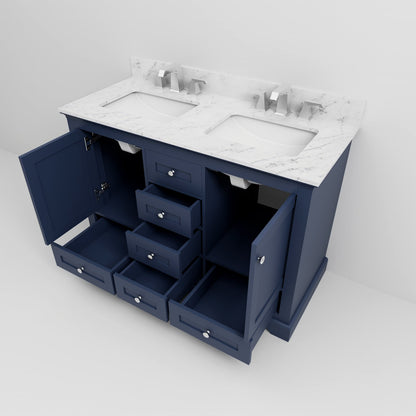 Dukes 48 in. W x 22 in. D Navy Blue Double Bath Vanity