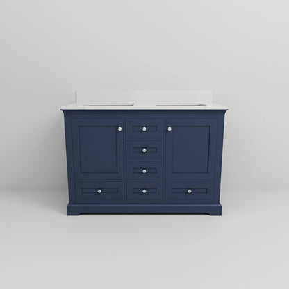 Dukes 48 in. W x 22 in. D Navy Blue Double Bath Vanity