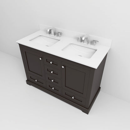 Dukes 48 in. W x 22 in. D Espresso Double Bath Vanity