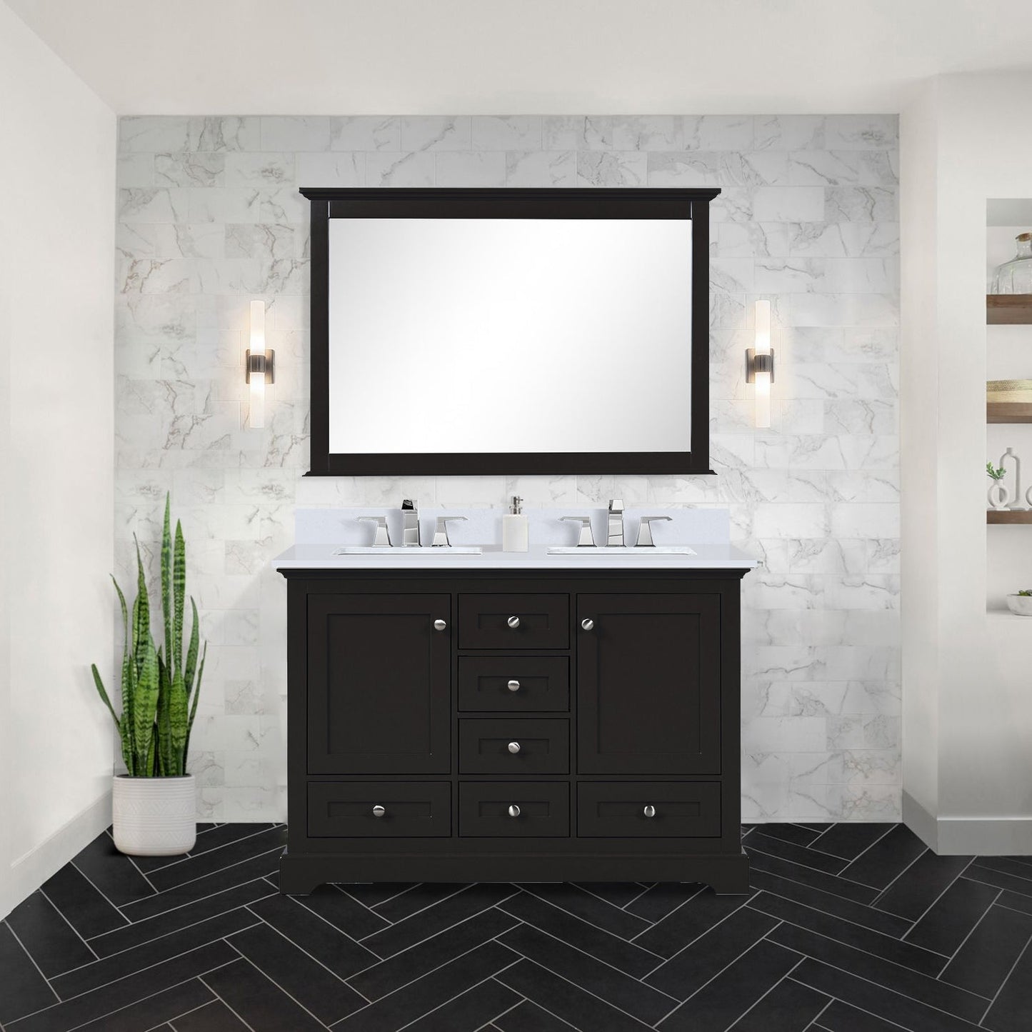 Dukes 48 in. W x 22 in. D Espresso Double Bath Vanity
