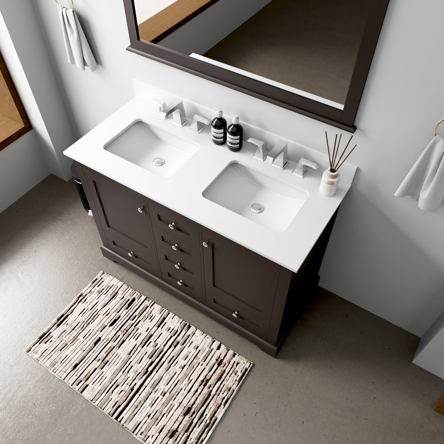 Dukes 48 in. W x 22 in. D Espresso Double Bath Vanity