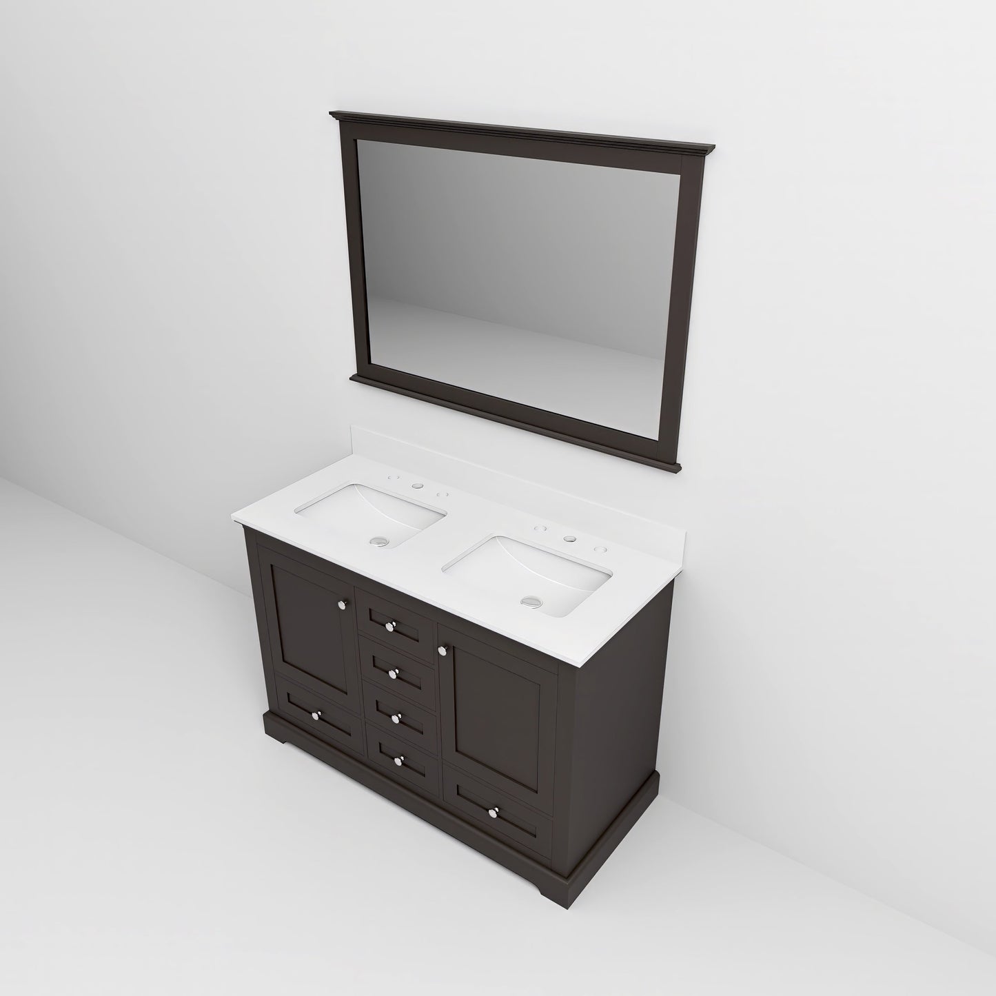 Dukes 48 in. W x 22 in. D Espresso Double Bath Vanity