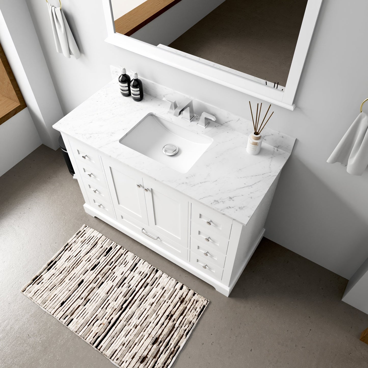 Dukes 48 in. W x 22 in. D White Single Bath Vanity