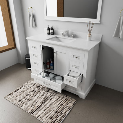 Dukes 48 in. W x 22 in. D White Single Bath Vanity
