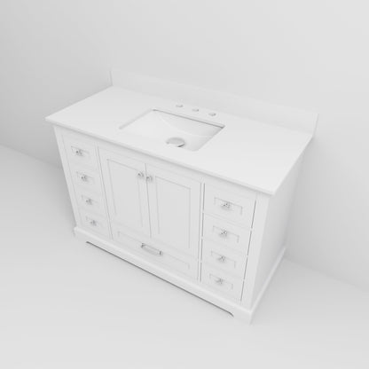 Dukes 48 in. W x 22 in. D White Single Bath Vanity
