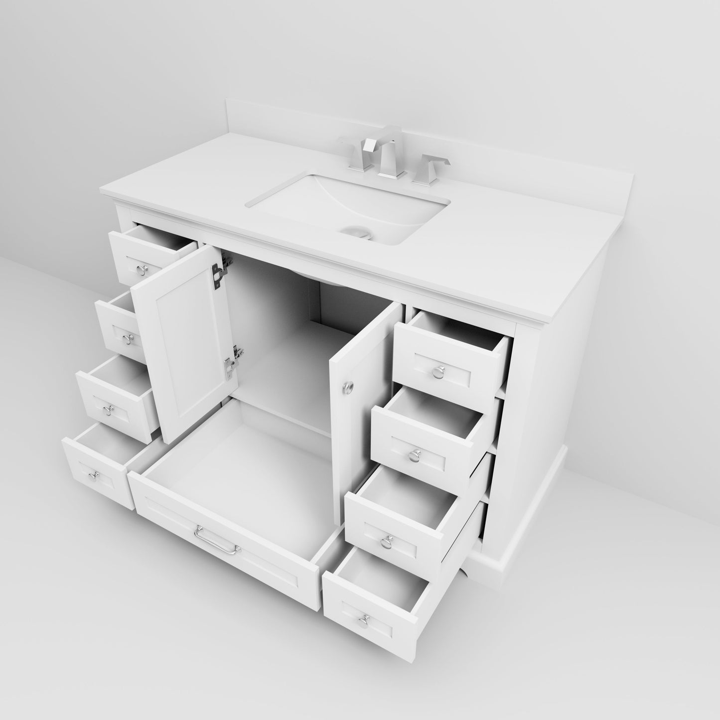 Dukes 48 in. W x 22 in. D White Single Bath Vanity