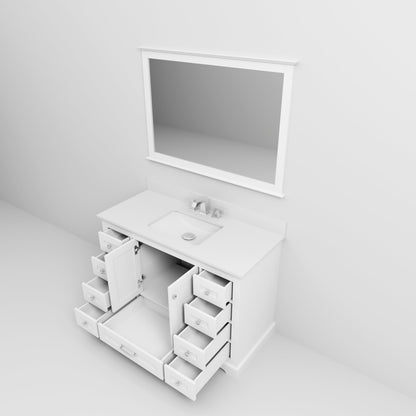 Dukes 48 in. W x 22 in. D White Single Bath Vanity