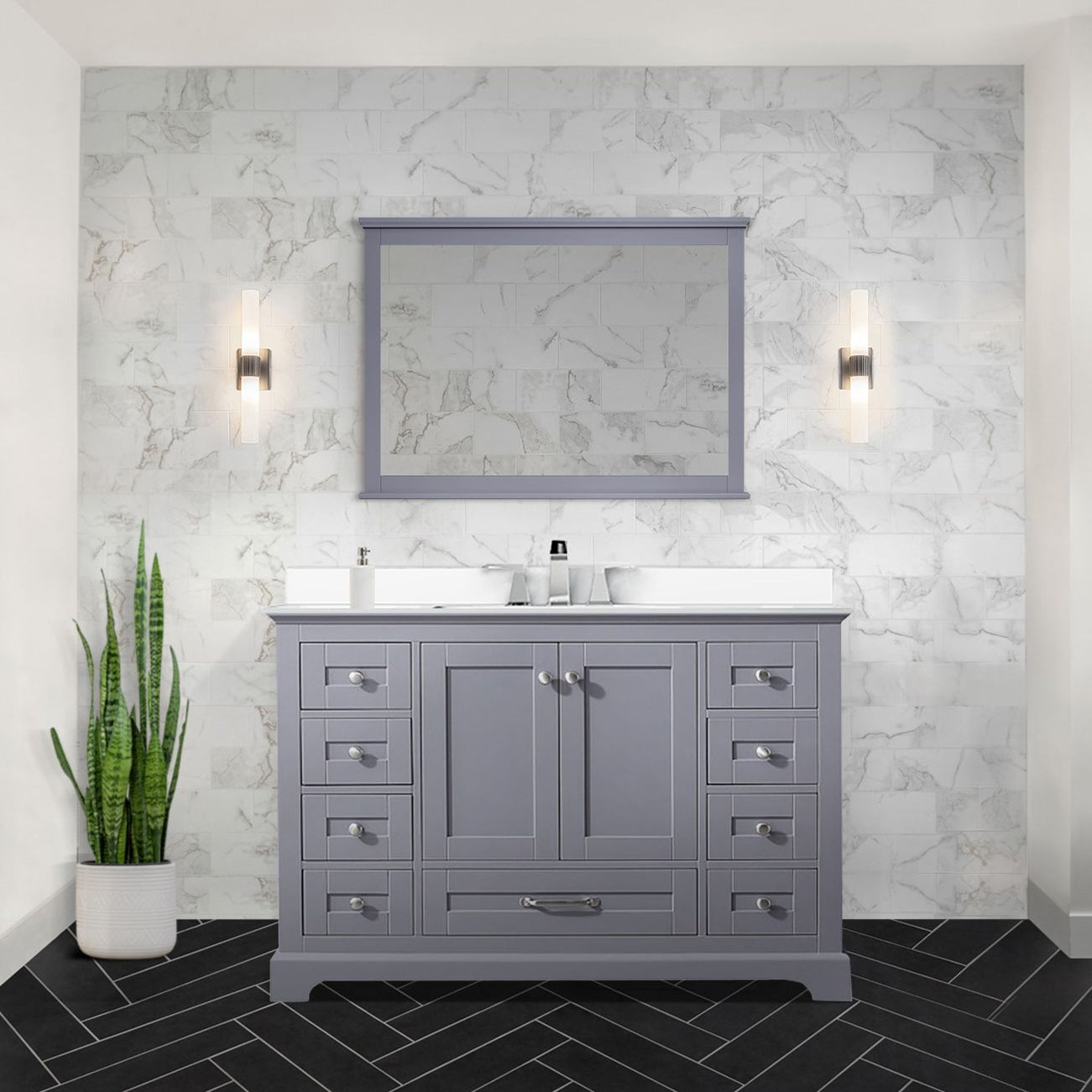 Dukes 48 in. W x 22 in. D Dark Grey Single Bath Vanity