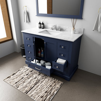 Dukes 48 in. W x 22 in. D Navy Blue Single Bath Vanity