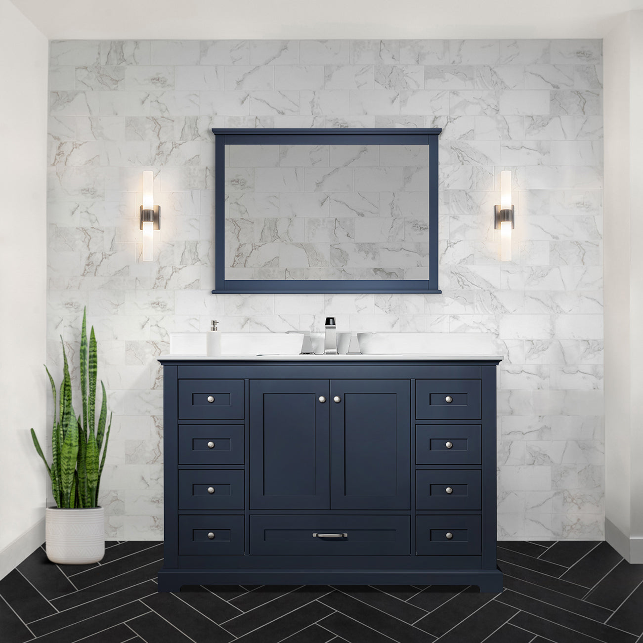 Dukes 48 in. W x 22 in. D Navy Blue Single Bath Vanity