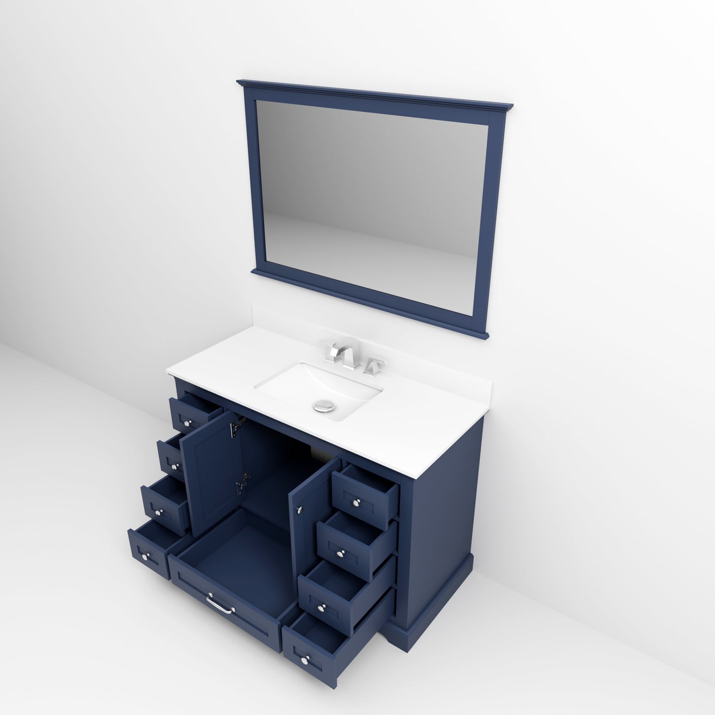 Dukes 48 in. W x 22 in. D Navy Blue Single Bath Vanity