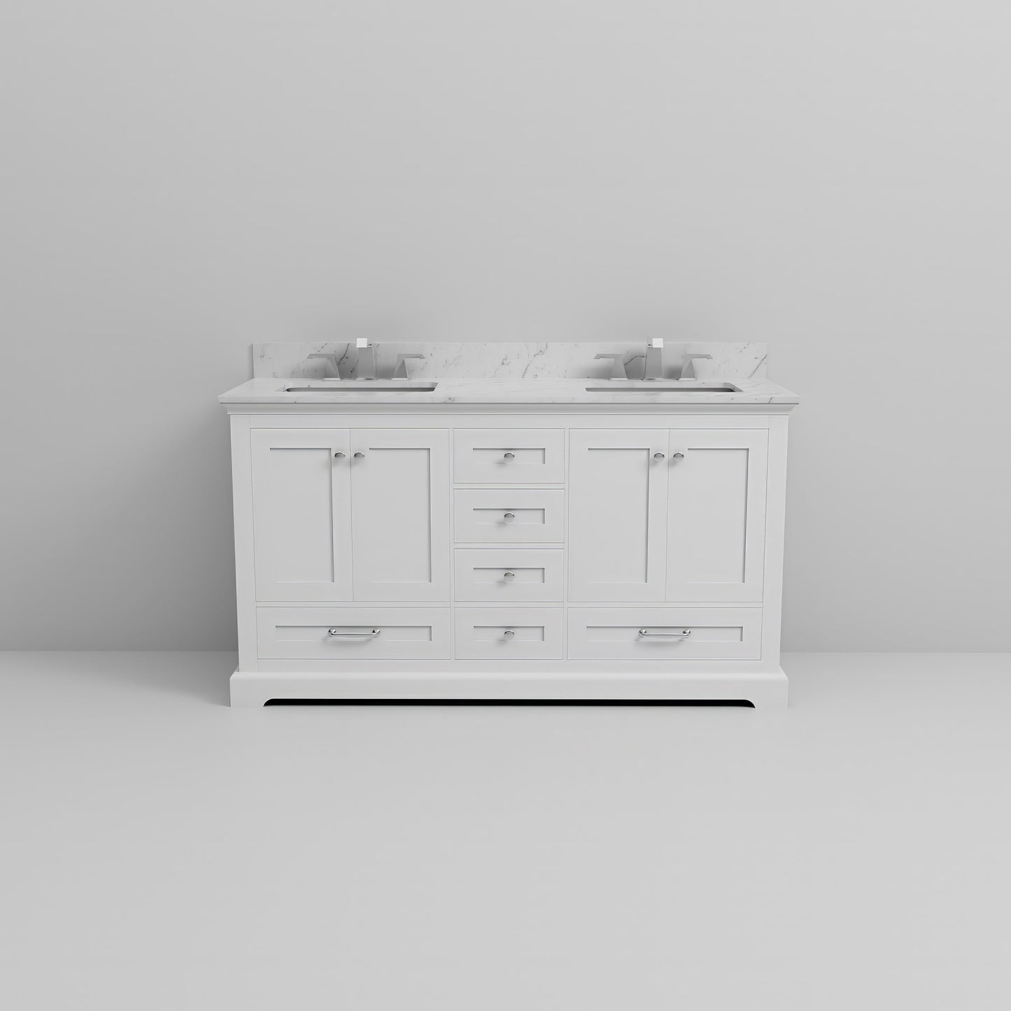Dukes 60 in. W x 22 in. D White Double Bath Vanity