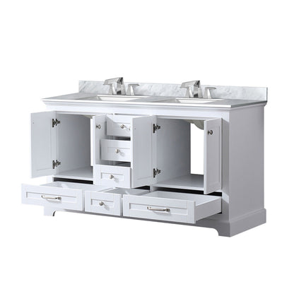 Dukes 60 in. W x 22 in. D White Double Bath Vanity