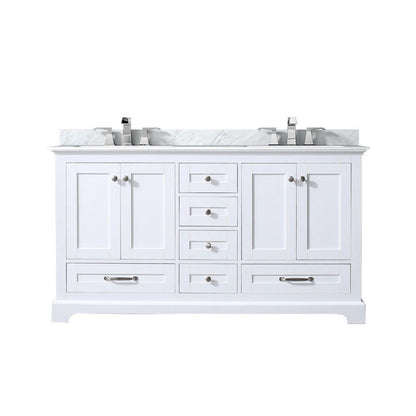 Dukes 60 in. W x 22 in. D White Double Bath Vanity
