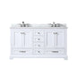 Dukes 60 in. W x 22 in. D White Double Bath Vanity