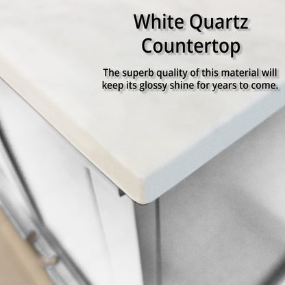 Dukes 60 in. W x 22 in. D White Double Bath Vanity