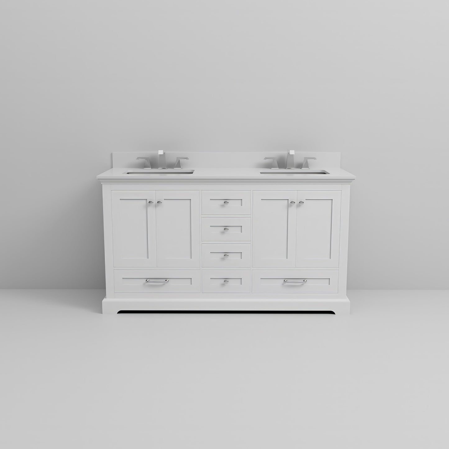 Dukes 60 in. W x 22 in. D White Double Bath Vanity