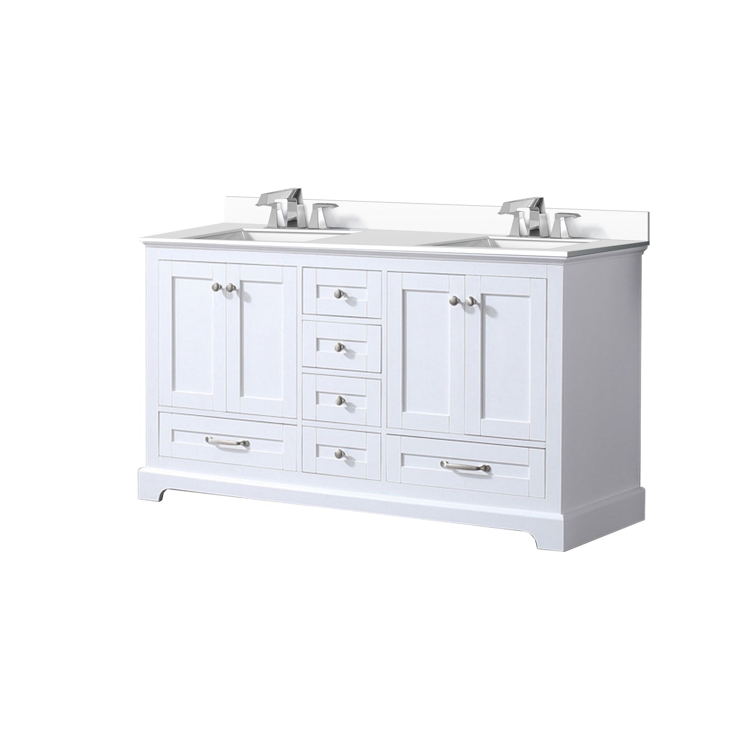 Dukes 60 in. W x 22 in. D White Double Bath Vanity