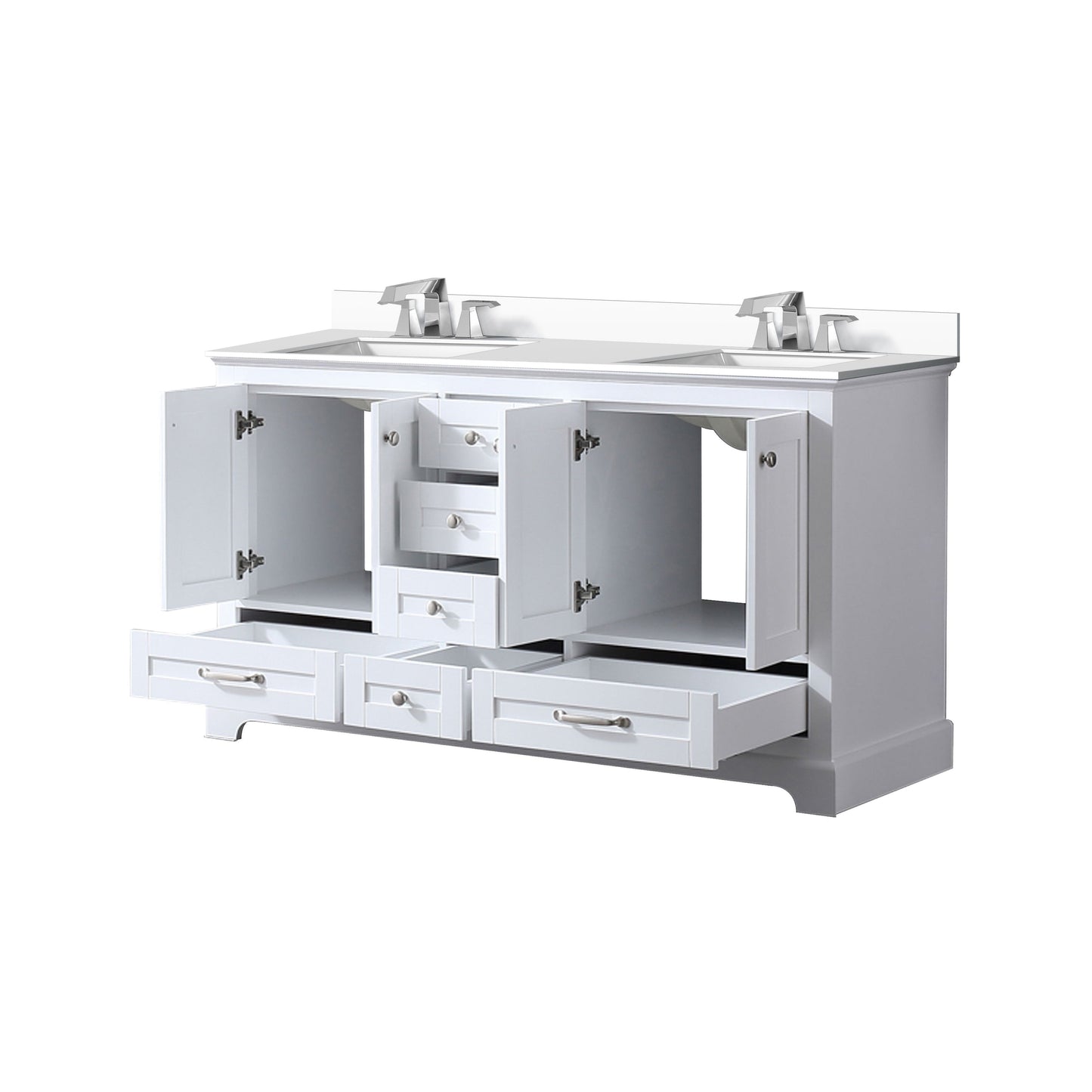 Dukes 60 in. W x 22 in. D White Double Bath Vanity
