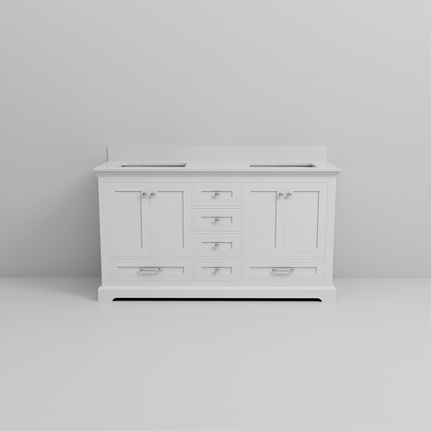 Dukes 60 in. W x 22 in. D White Double Bath Vanity