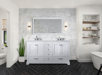 Dukes 60 in. W x 22 in. D White Double Bath Vanity
