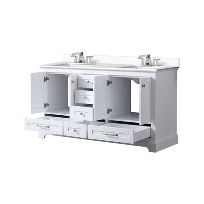 Dukes 60 in. W x 22 in. D White Double Bath Vanity