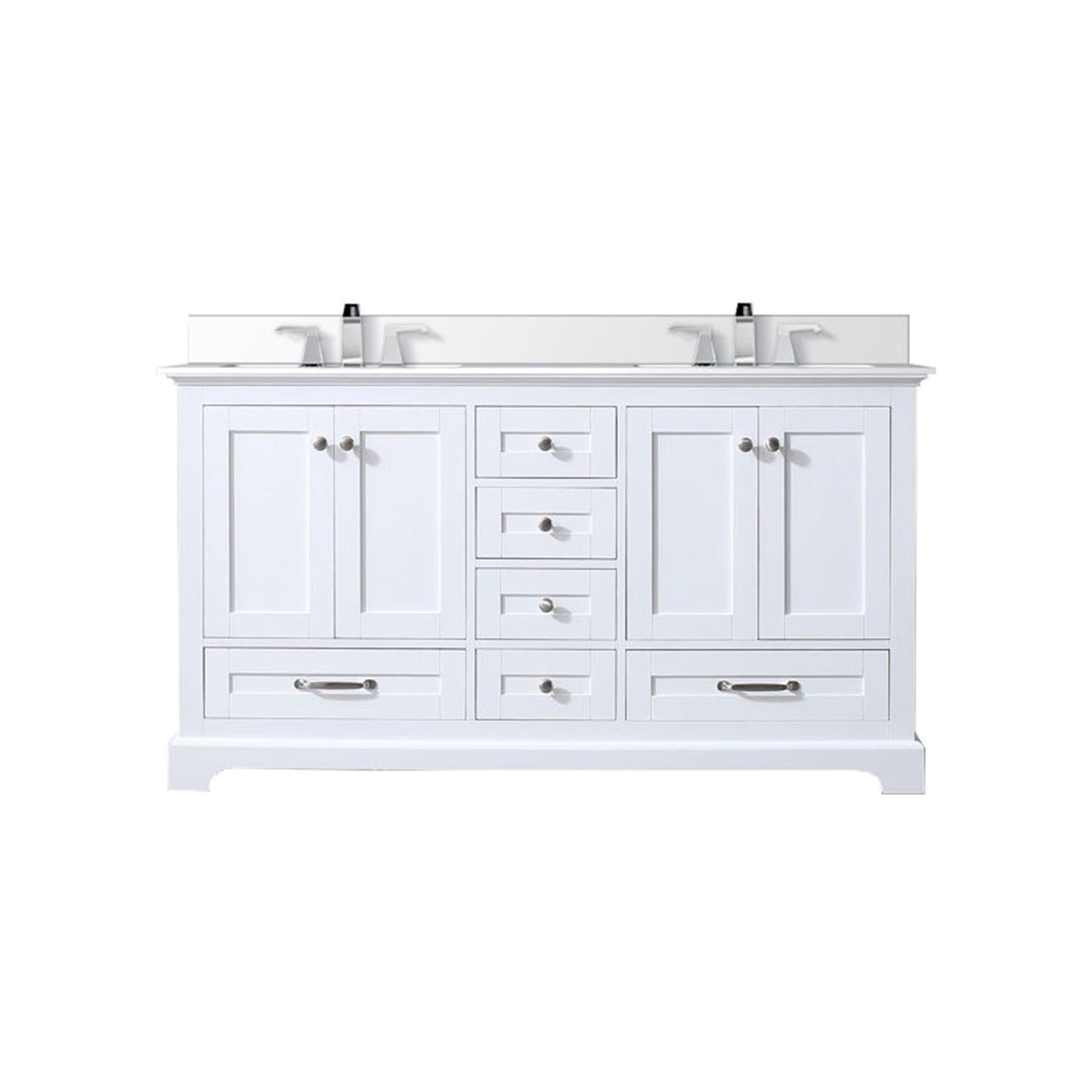 Dukes 60 in. W x 22 in. D White Double Bath Vanity