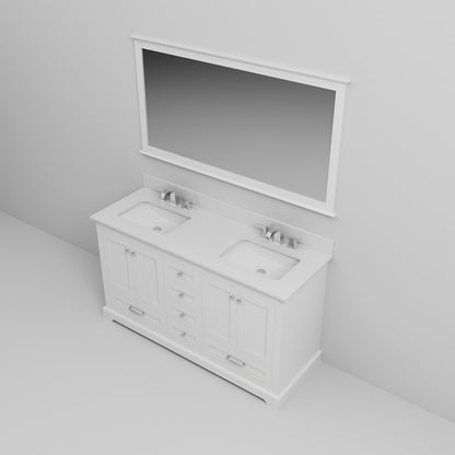 Dukes 60 in. W x 22 in. D White Double Bath Vanity