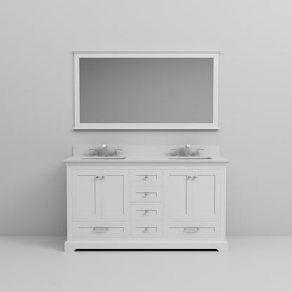 Dukes 60 in. W x 22 in. D White Double Bath Vanity