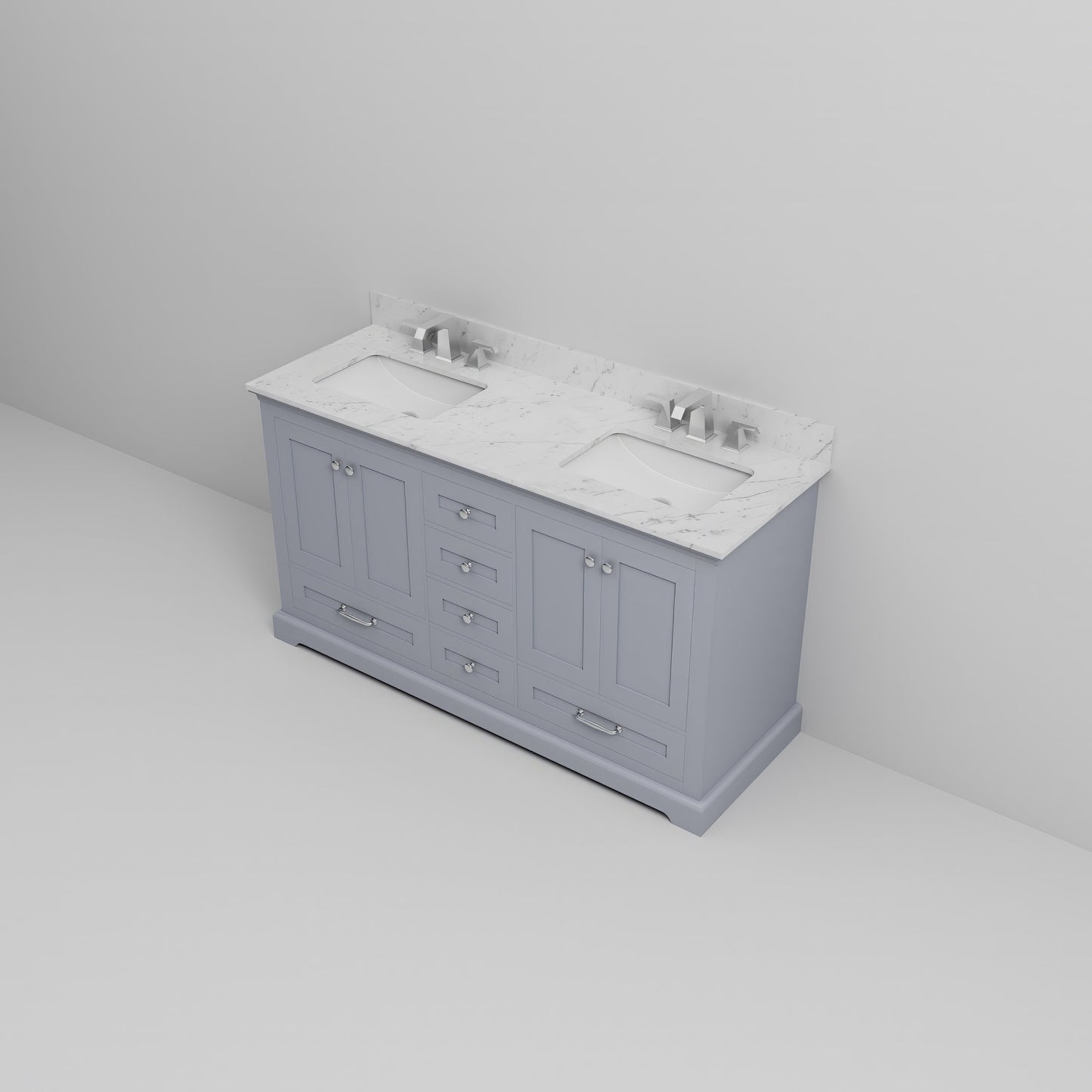 Dukes 60 in. W x 22 in. D Dark Grey Double Bath Vanity