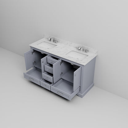 Dukes 60 in. W x 22 in. D Dark Grey Double Bath Vanity