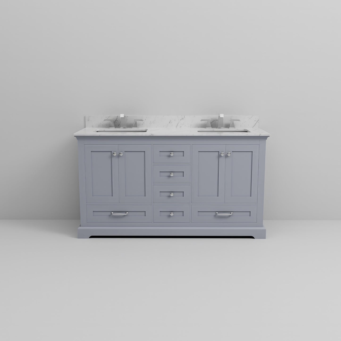 Dukes 60 in. W x 22 in. D Dark Grey Double Bath Vanity