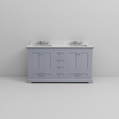 Dukes 60 in. W x 22 in. D Dark Grey Double Bath Vanity