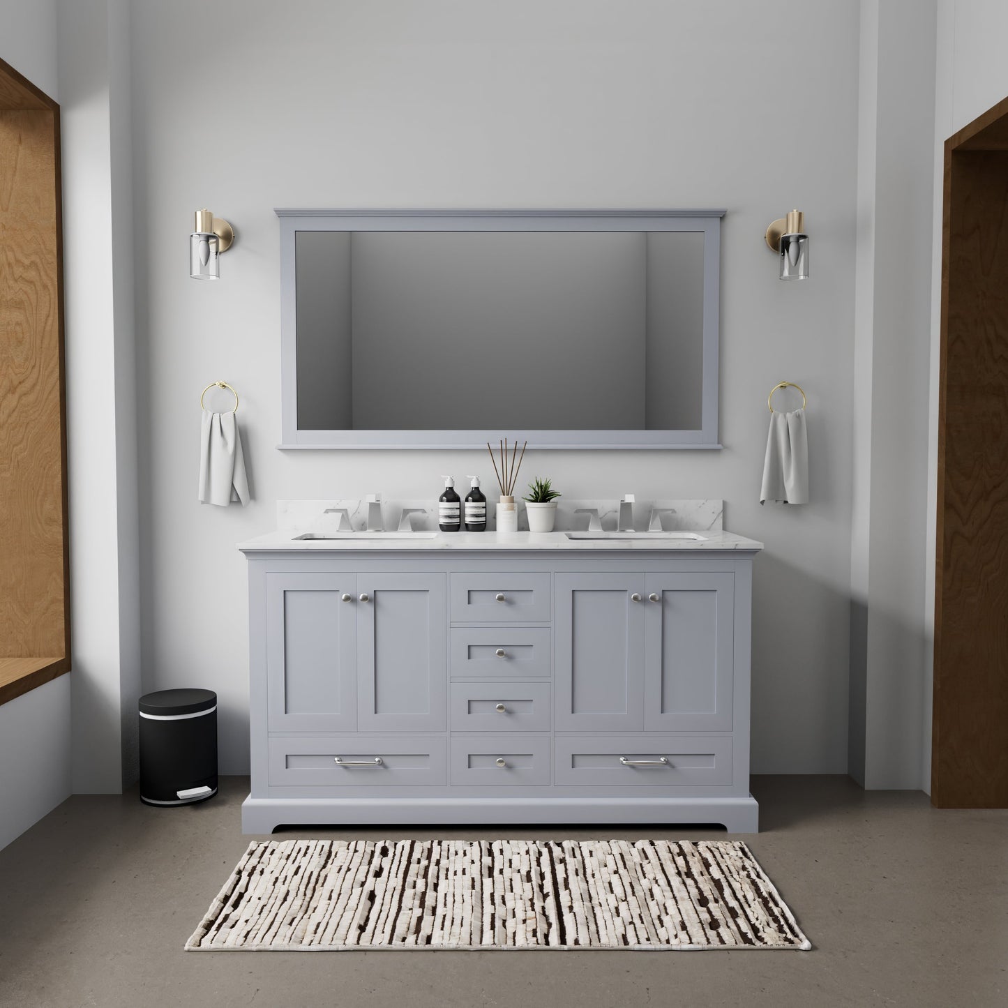 Dukes 60 in. W x 22 in. D Dark Grey Double Bath Vanity