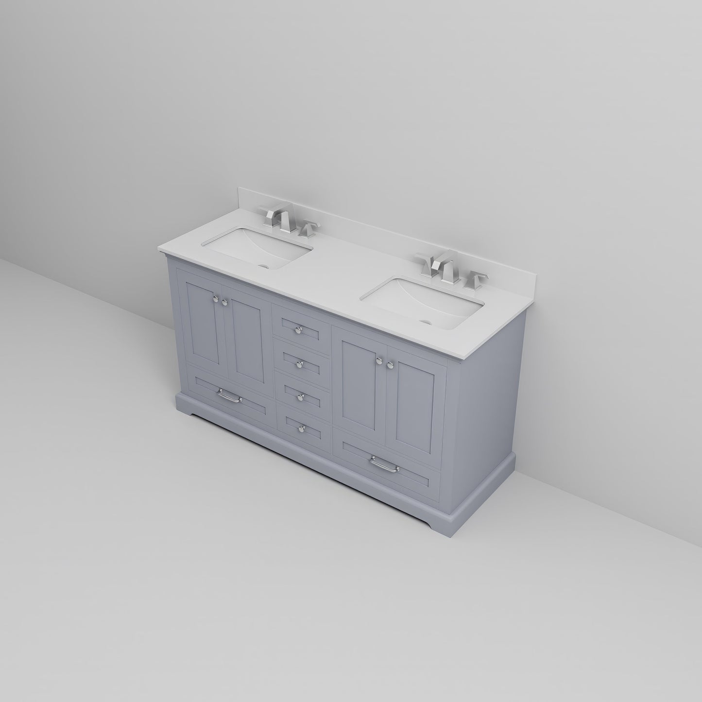 Dukes 60 in. W x 22 in. D Dark Grey Double Bath Vanity
