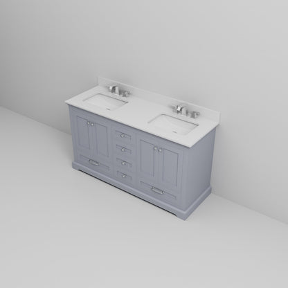 Dukes 60 in. W x 22 in. D Dark Grey Double Bath Vanity